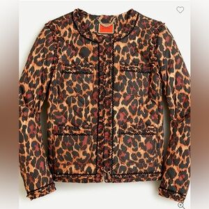 J. Crew Animal Print Quilted Jacket
